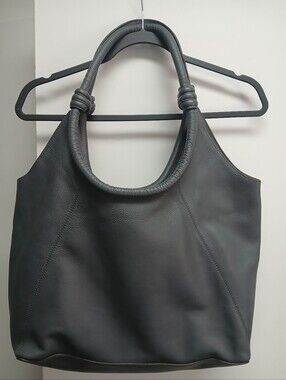 J. Jill "PureJill" Gray Leather Knot-Handle Tote Bag